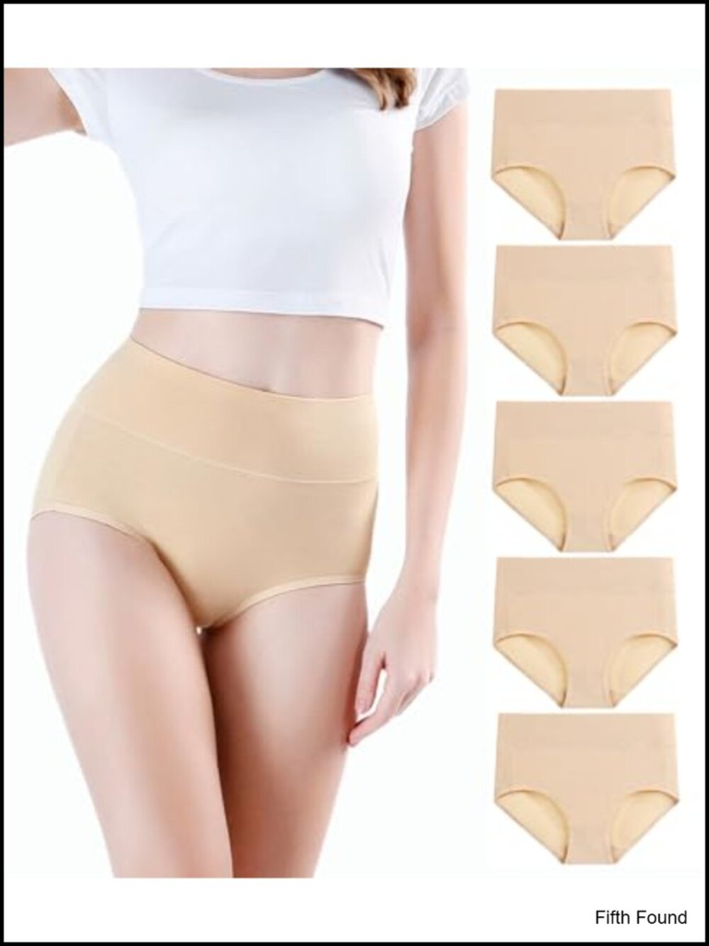 High Waisted Full Coverage Cotton Briefs 5 Pack Women's Panties